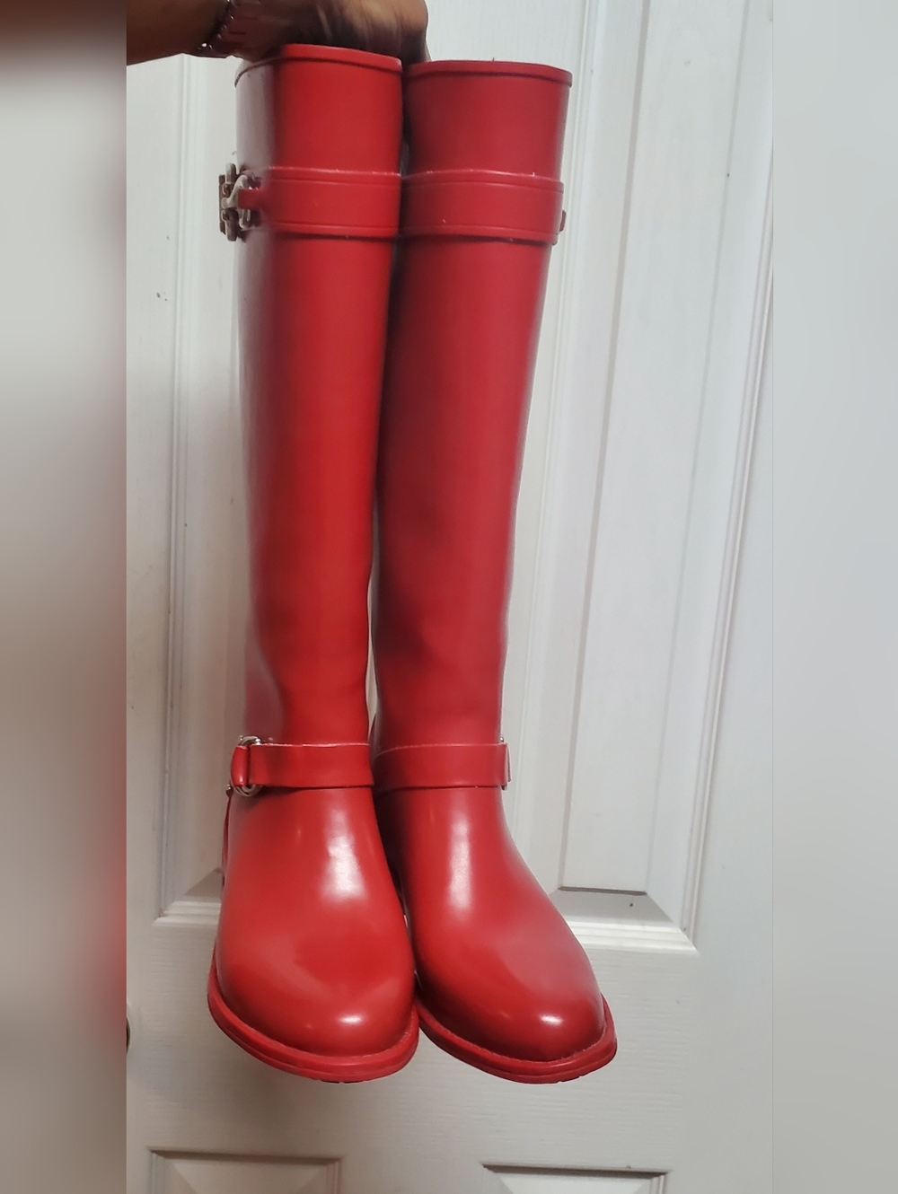 COLE HAAN Bold Red tall Rain Boots